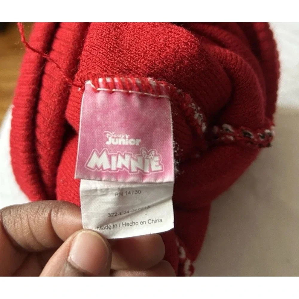Adorable Coquette Cozy Disney Junior Minnie Mouse Cream Warm Fall Stretch Beanie
